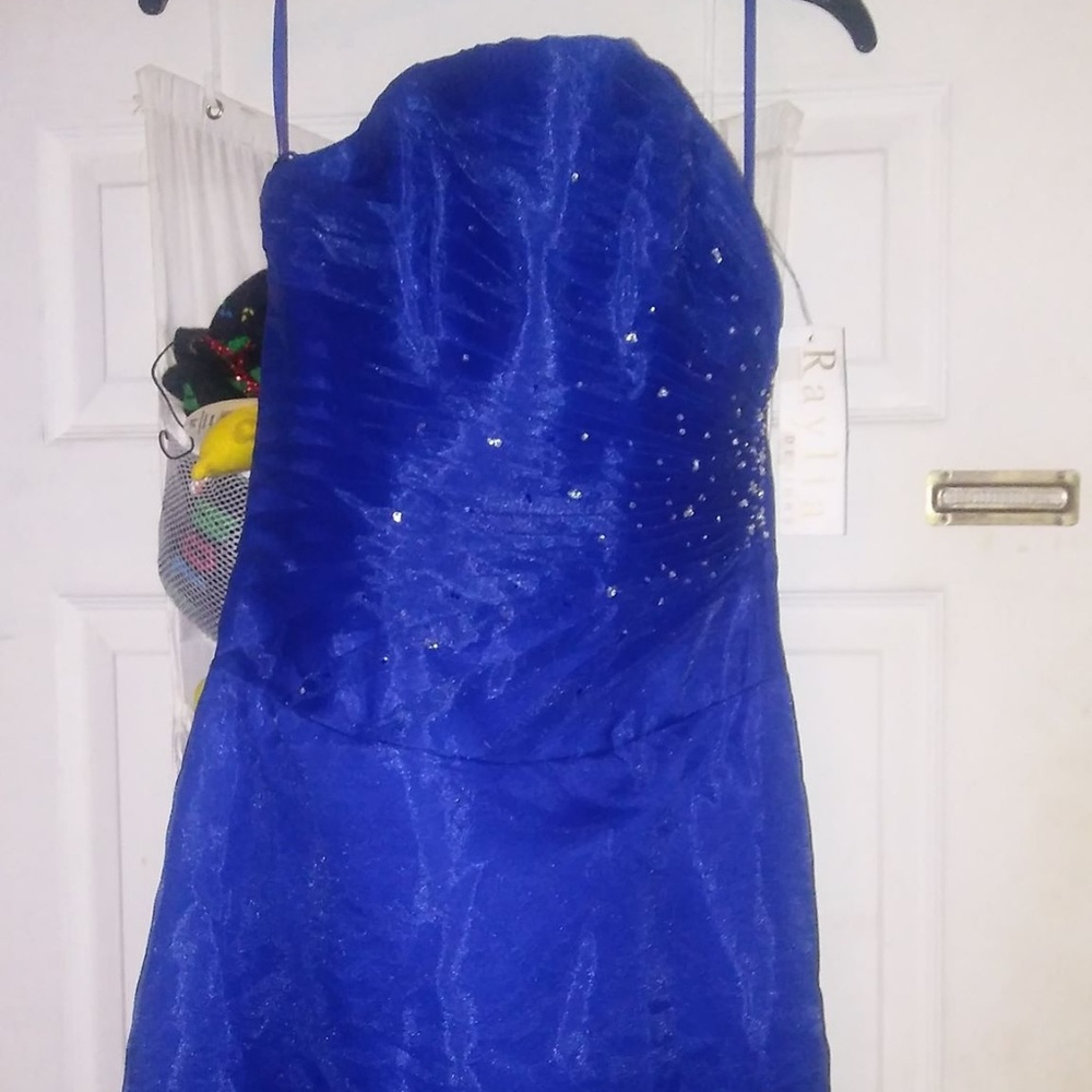 Raylia Designs Blue Sequin Prom Dress Size 8 NWT